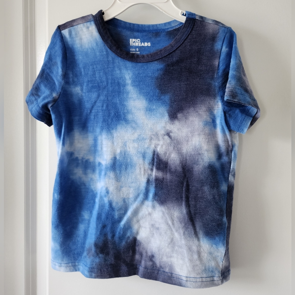 Sz 5‎ Epic Threads blue and white tie dyed t-shirt